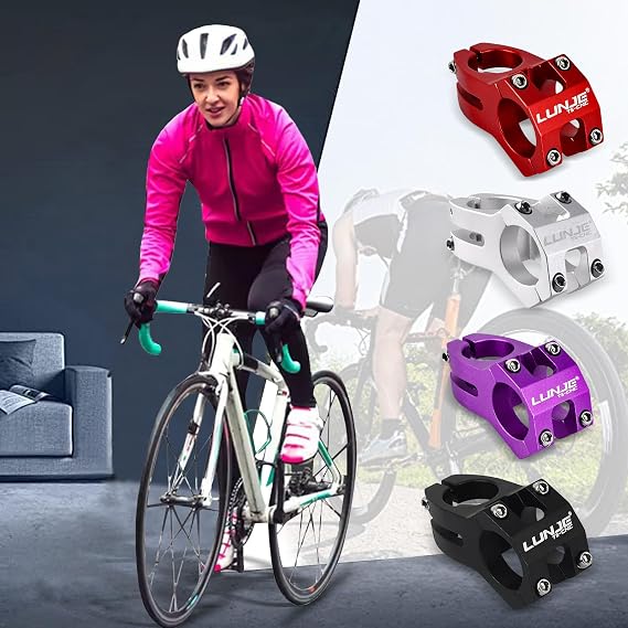 Mountain bike stem - durable lightweight alloy bike stem, The stem is suitable for most bicycles, road bikes, mountain bikes, BMX bikes, fixed gears, and other bicycles (Purple)