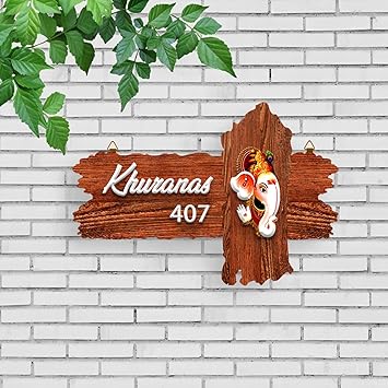 Heartsly Personalized Name Plate for Home Entrance (12x8 Inch) | Customized Wooden Board with Acrylic Letters for House Office Flat Door Decoration