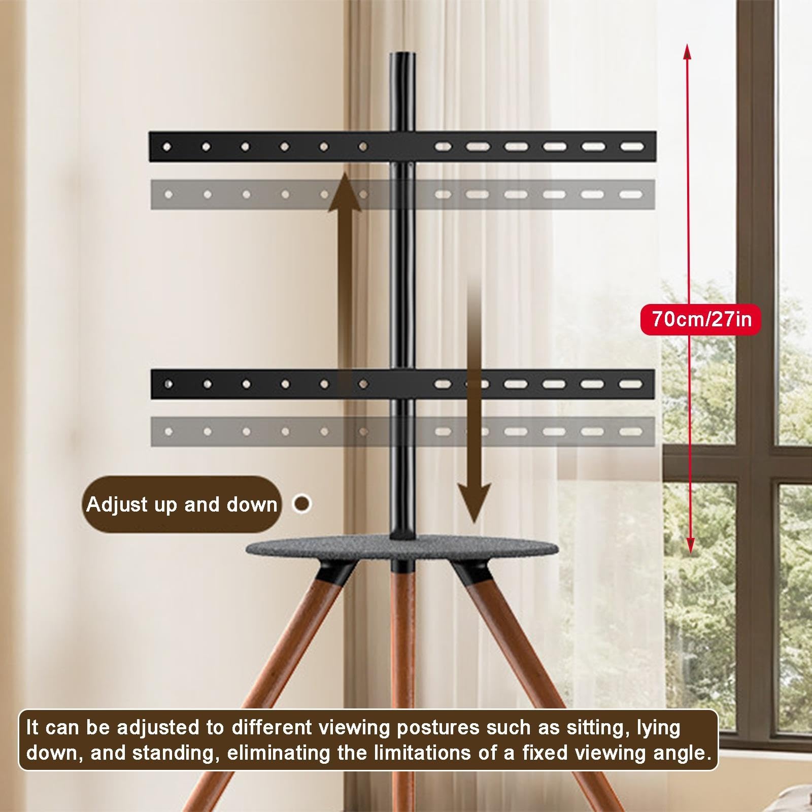 Mobilny Stojak Pod Telewizor, Tacka z Filcu PET, do Telewizorów 32-65"