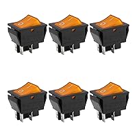 Vista 9 de Baomain Interruptor basculante para barco DPST ON/Off 1/4" Ancho Terminal 4 Pin 16A 250V UL TUV Lista Amarillo Paquete de 2