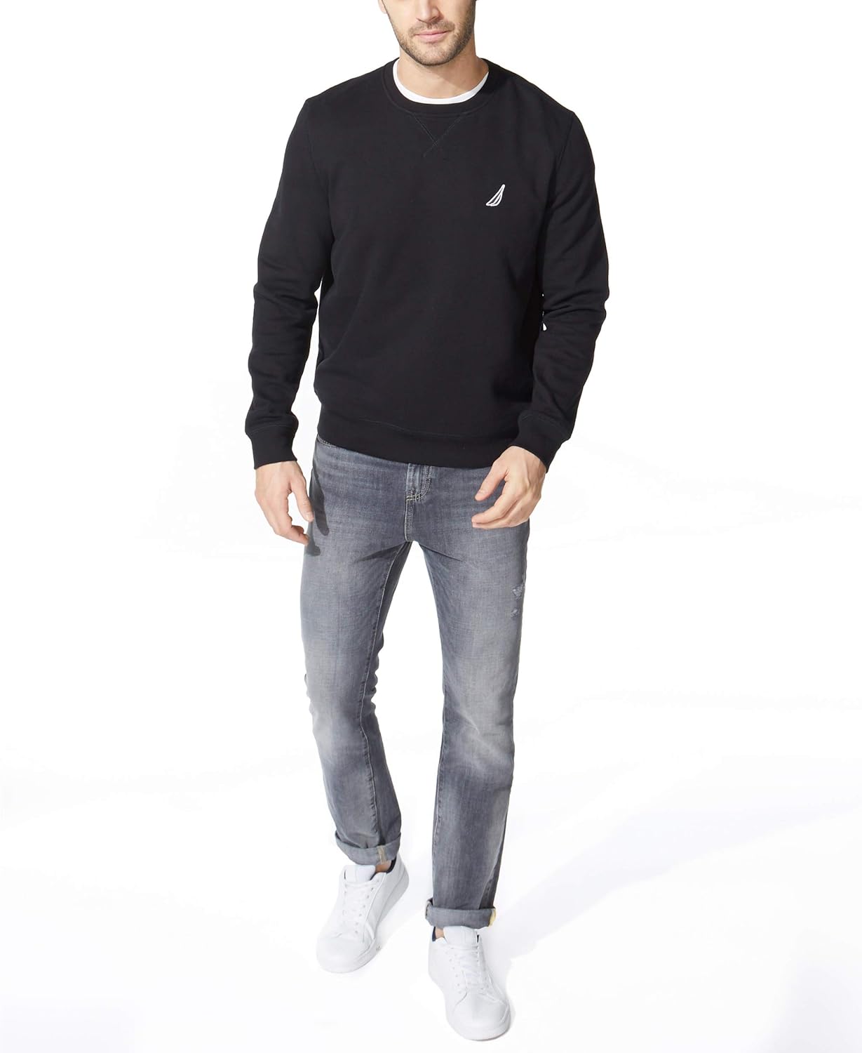 Nautica mens Basic Crew Neck Fleece Sweatshirt - Image 2