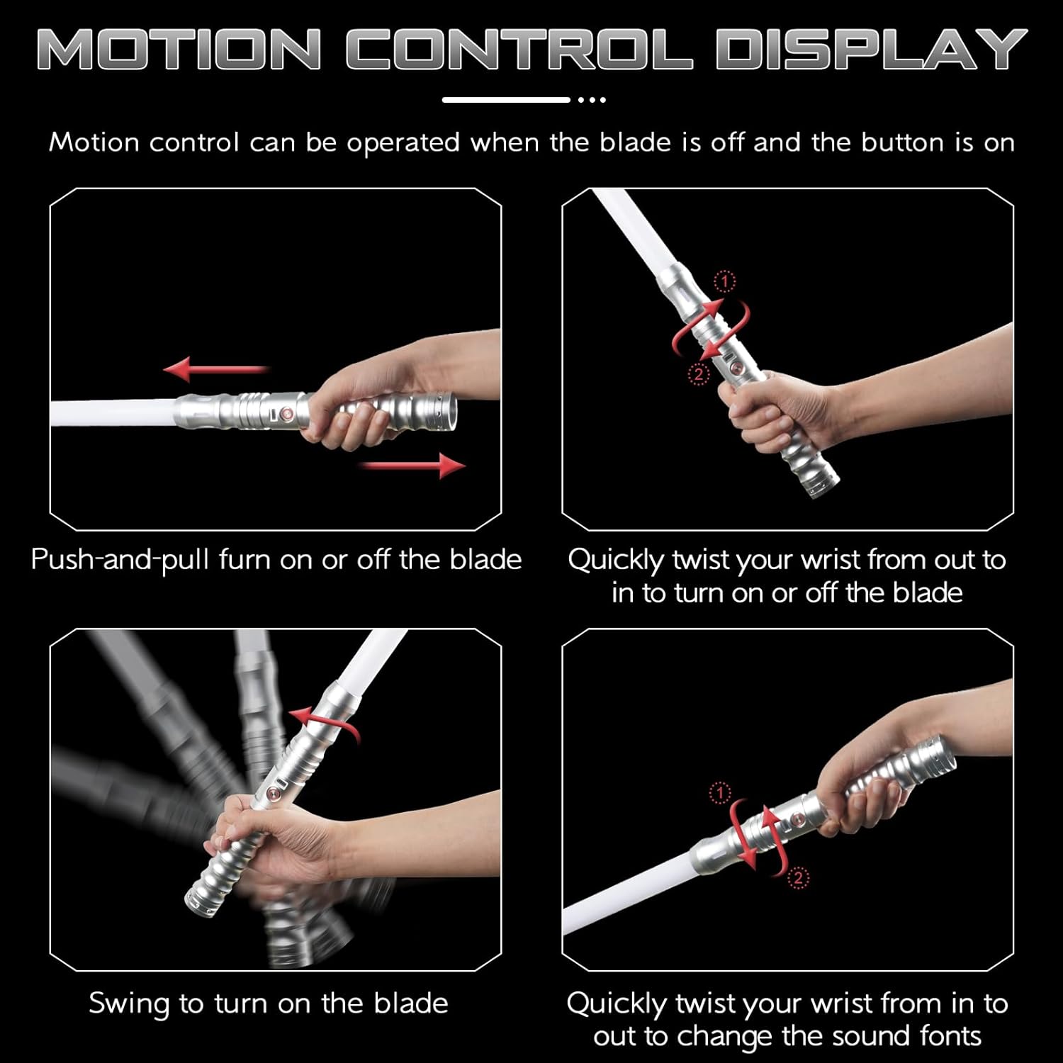 Smooth Swing Dueling Lightsabers with 16 Sounds Fonts - Motion Control FX Light Sabers with 16 Colors Changeable, Metal Hilt Light Saber for Adults Teens Gift, Support Heavy Dueling, Silver