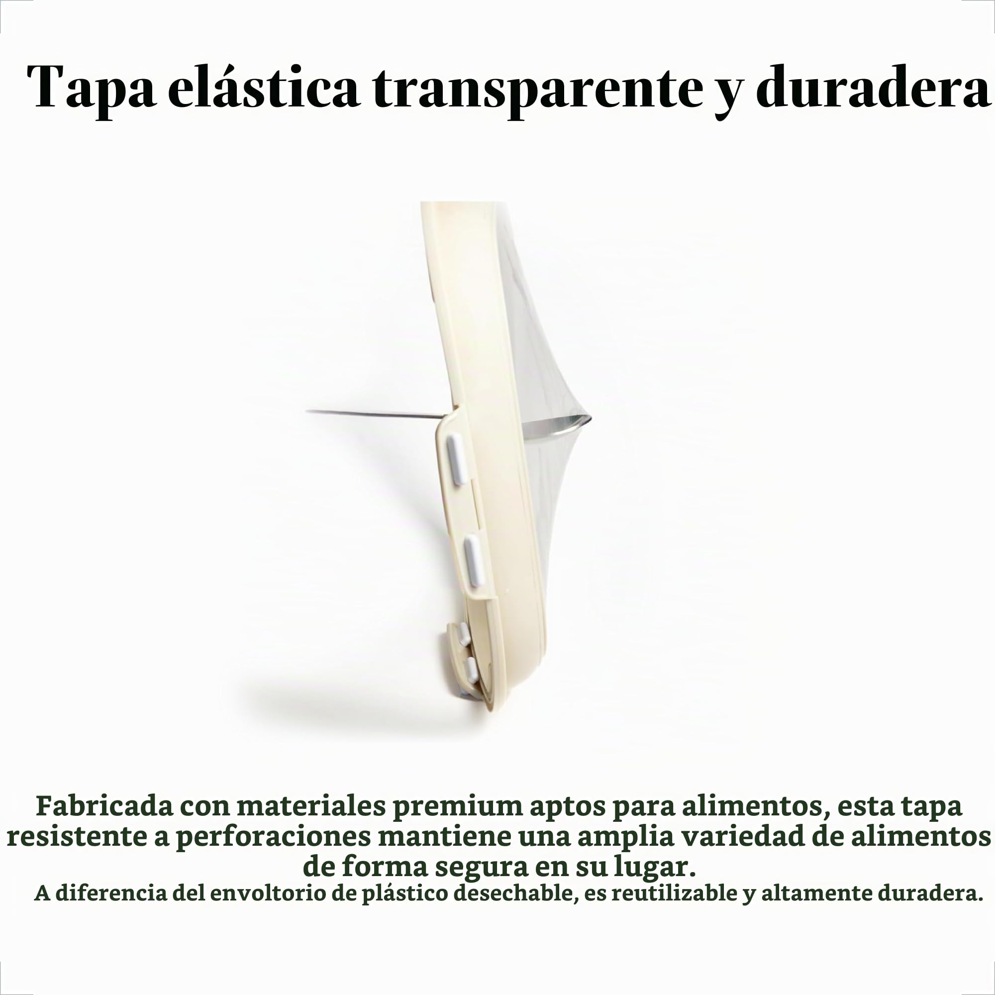 Crudités | Bandeja portátil para aperitivos | Pack de 4 cuadrados | Blanco crema | Envases para alimentos con tapa elástica reversible | Sin BPA, aptos para congelador y lavavajillas | Preparación de