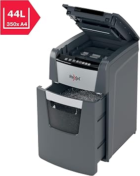 Rexel Optimum AutoFeed+ 150X Automatischer Aktenvernichter 150 Blatt automatisch Sicherheitsstufe P4 Partikelschnitt für kleinere Büros 44 Liter Abfallbehälter 2020150XEU