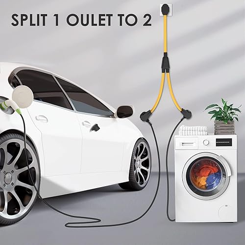 Miniatura 5 de Divisor de 30 amperios, secador de 4 puntas, divisor en Y, clavija L, NEMA 14-30P macho a 2 NEMA 14-30R hembra, 30 amperios, 250 voltios, 7500 W,