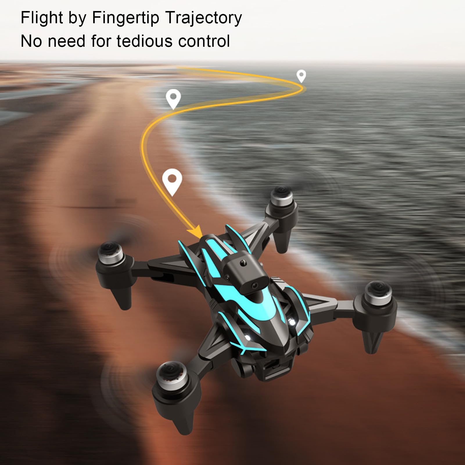 Drone con Motore Brushless e Telecamera 4K, Mini Droni FPV, Quadricottero RC Pieghevole con Evitamento Ostacoli a 4 Vie, Posizionamento del Flusso Ottico, Rotazione a 360°