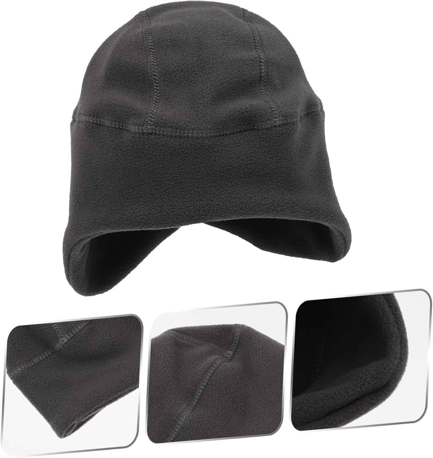 COLLBATH Delicate Fleece Ear Hat for Cold Weather Outdoor Activities Warm and Stylish Skiing Beanie Comfortable Headwear for Hiking Camping and Snowboarding Grey