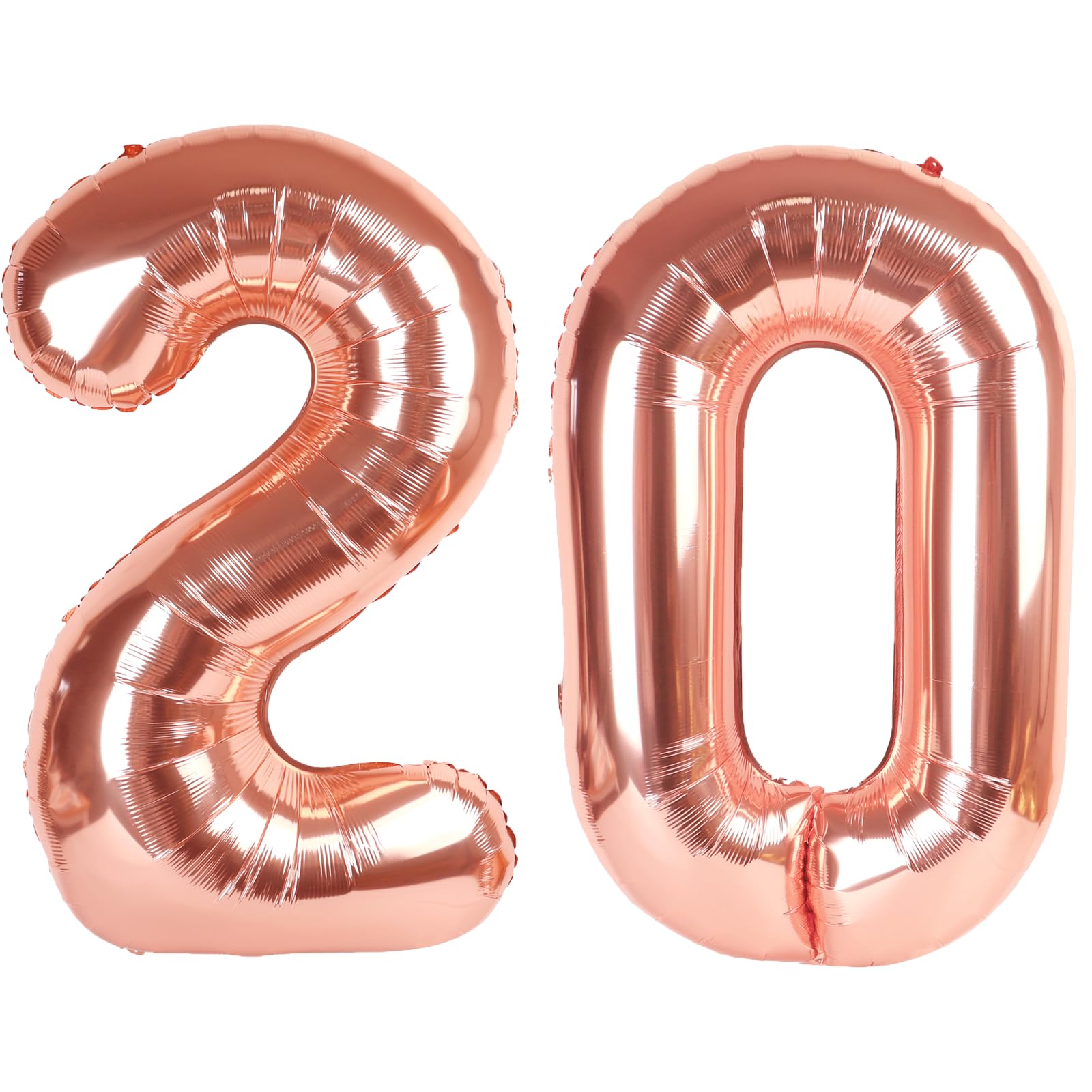 Kelfuoya Rose Gold Number 20 Balloon 40 Inch | Jumbo Mylar Foil Helium Balloon for Birthday Party - main product image