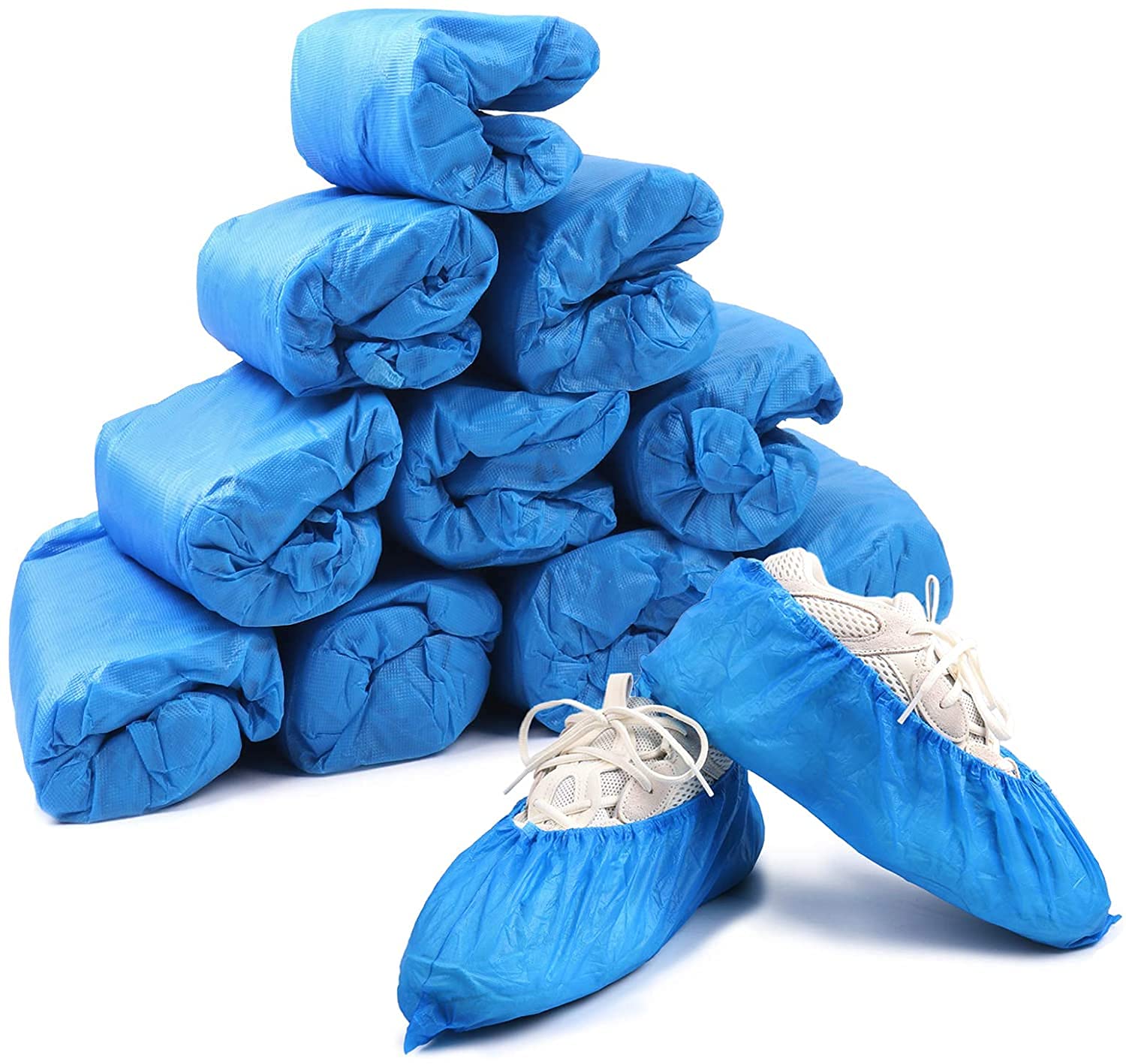 Jrancc Shoe Cover 100 Pack(50 pairs) Indoor Shoe Protectors CPE material Blue for Shoes and Boots to Protect Carpets & Floors