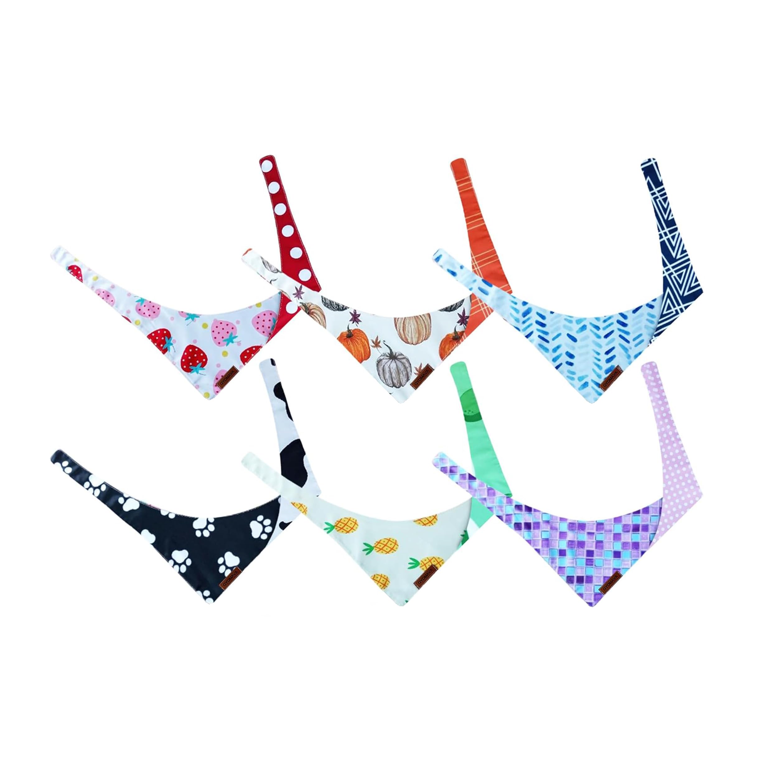 GYOMAVA® Summer Dog Bandana – Reversible Puppy Bandana for Boy & Girl – Stylized Triangle Scarf – Soft, Washable, Lightweight – for Small, Medium, Large & XL Dogs, Outdoor Pet Accessory