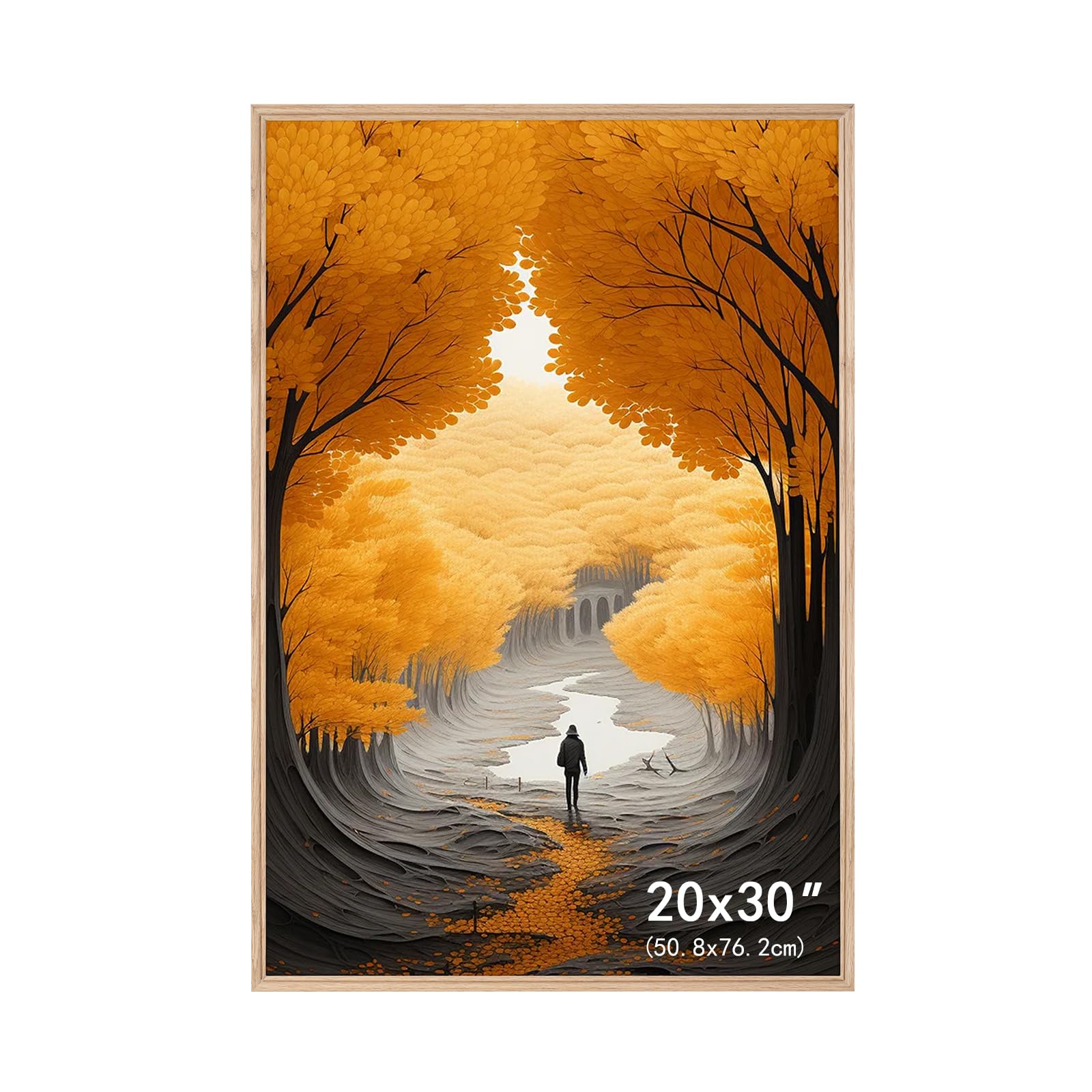 Oak 30x20 Inch Size with Clear Perspex Front Tabletop Oak 30" x 20" Picture Frame 76.2 x 50.8cm Wall Picture Frame With Hanging Hooks Wooden Frame Natural Frame