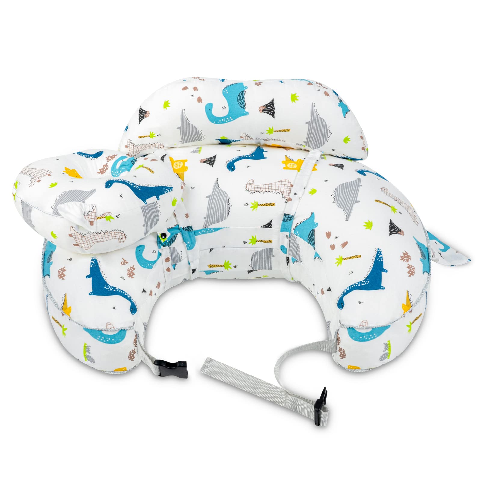 PAMYONursing Pillow and Positioner for Baby Breastfeeding with Detachable Pocket, Head Pillow & Surround Pillow