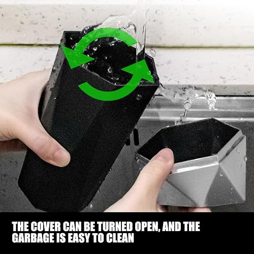 Miniatura 6 de Crynod Paquete de 1 bote de basura para automóvil, mini organizador de almacenamiento ABS, accesorios multifuncionales para el interior del