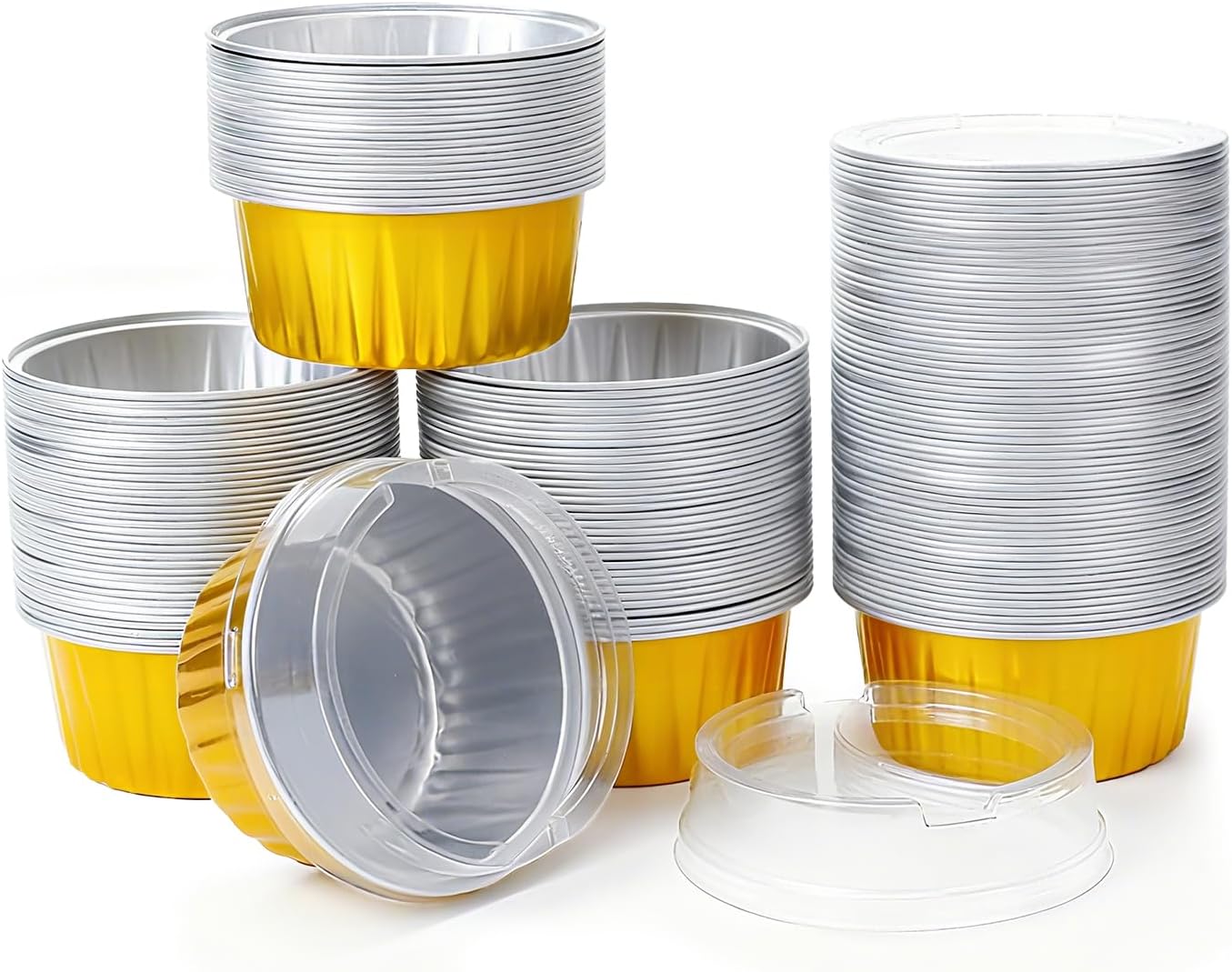 Disposable Aluminum Cake Pans with Lids, Bakery Boxes for Sheet Cakes, Brownies & Pastries - Commercial Food Grade for Commercial Bakeries, Cottage Food Businesses & Caterers (Round Cake Pan)