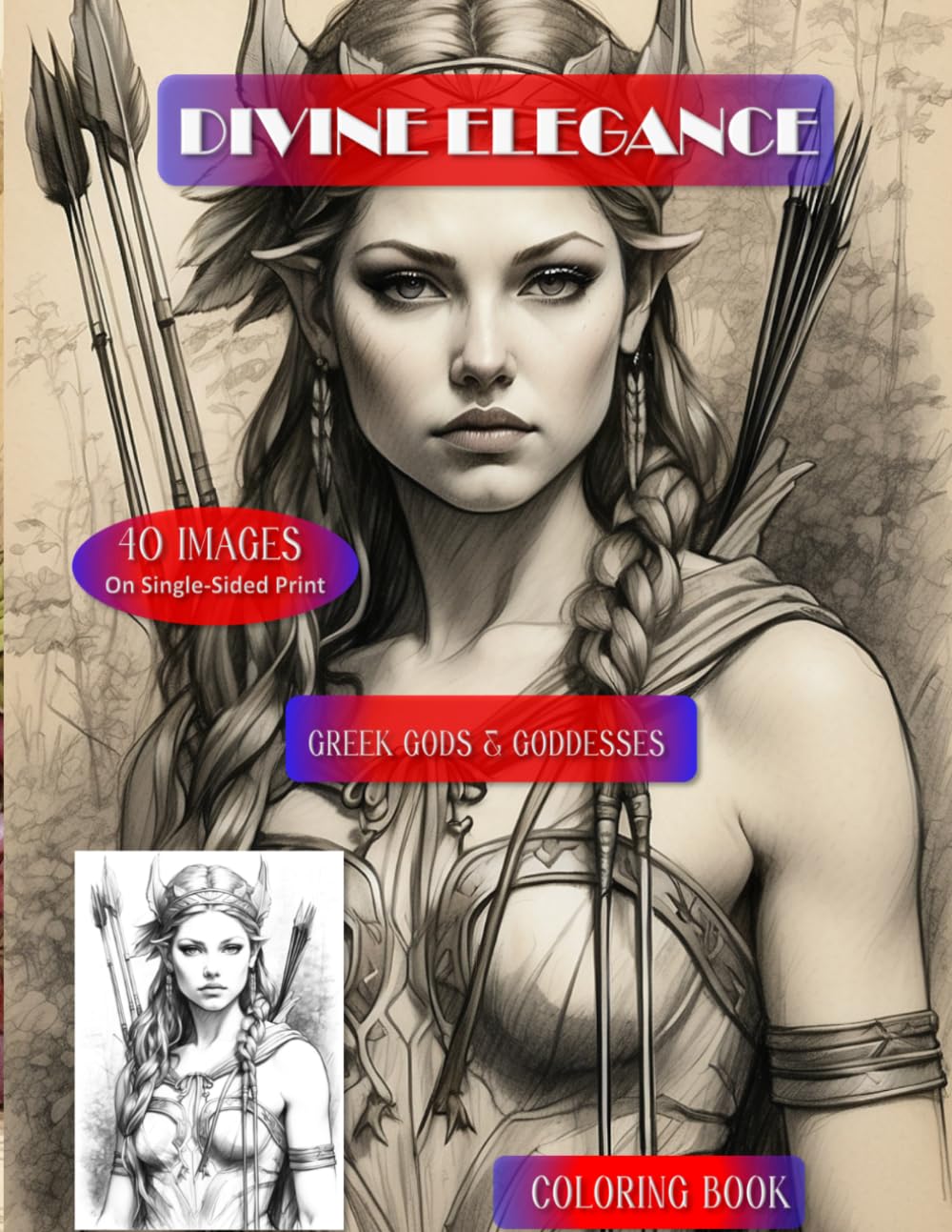 Divine Elegance: Greek Gods & Goddesses Coloring Book
