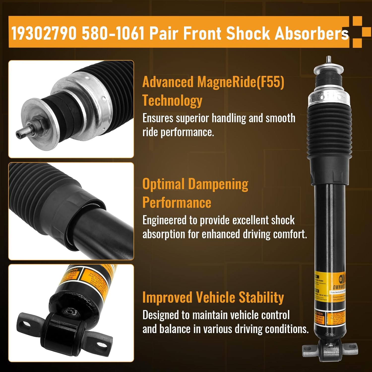 19302790 580-1061 Pair Front Shock Absorbers with MagneRide(F55) for Cadillac XLR 2004-2009, for Corvette C5 C6 (including Z06 ZR1) 2003-2013