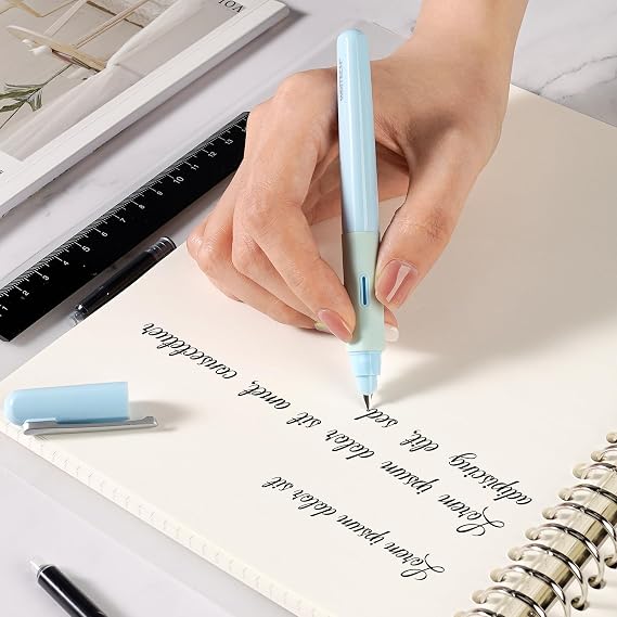 WRITECH Fine Nib Fountain Pens: Soft Grip Black Ink pen Set Smooth Writing