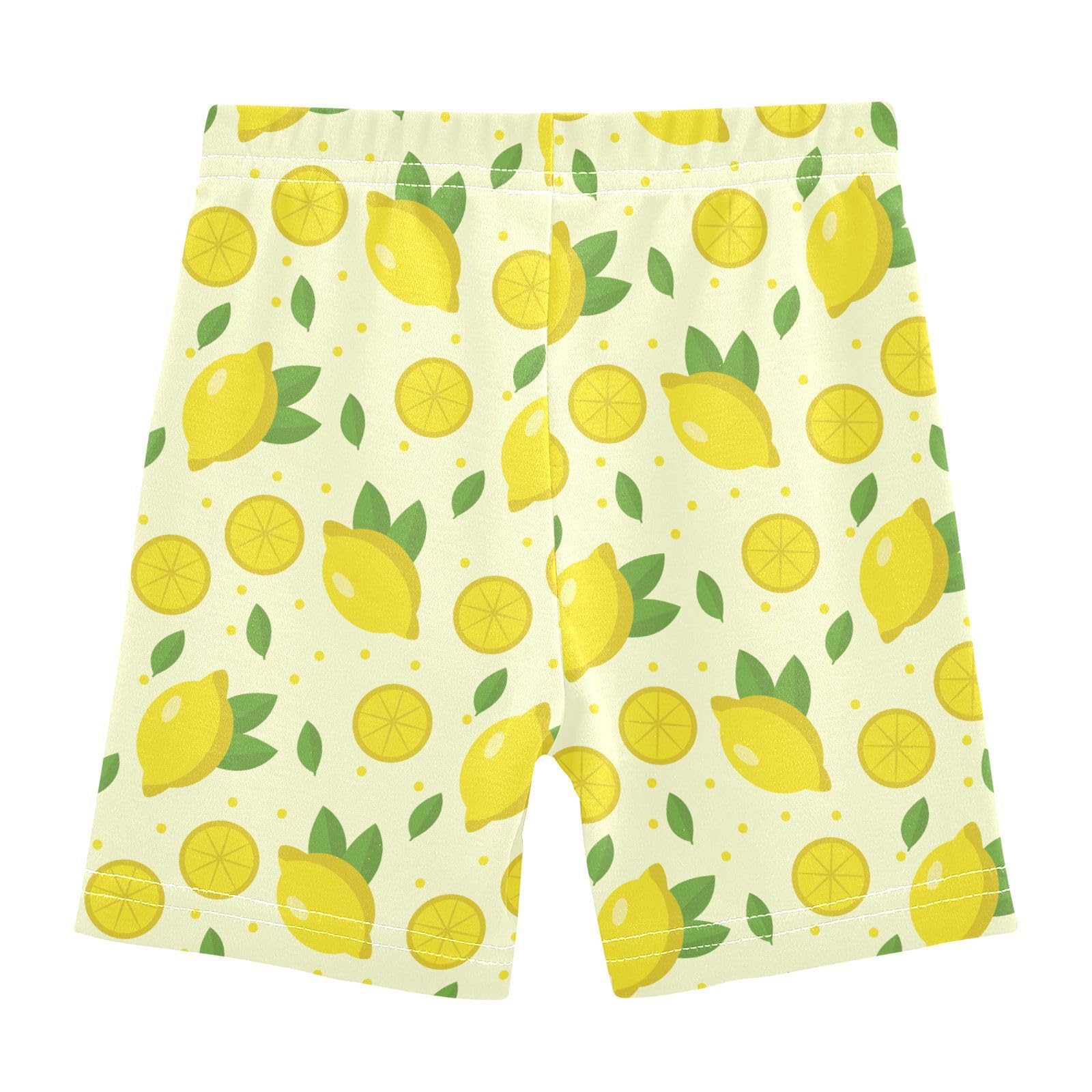 JHKKU Girls Lemon Shorts Cotton Cartwheel Bike Kids Biker Under Dress Dance Short Girl Clothes 6T