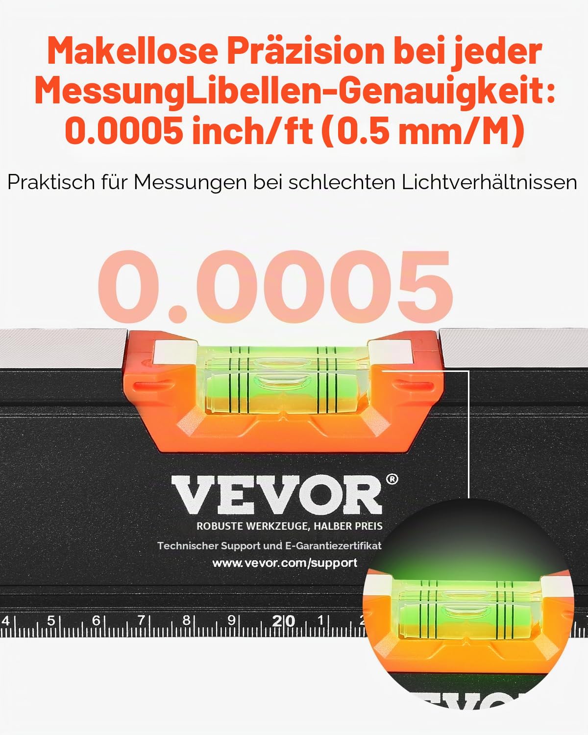 VEVOR 4-teiliges Torpedo-Wasserwaagen-Set, 120/60/40/25cm alle magnetischen Wasserwaagen, Libellen-Lineal für 45/90/180 Grad, magnetisches Kasten-Werkzeug aus Aluminiumlegierung