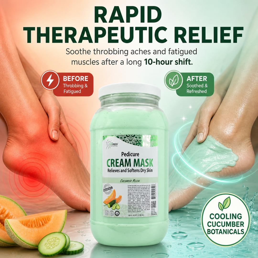 Spa Redi Pedi Crema Máscara (Pepino y Melón, 1 Galón)