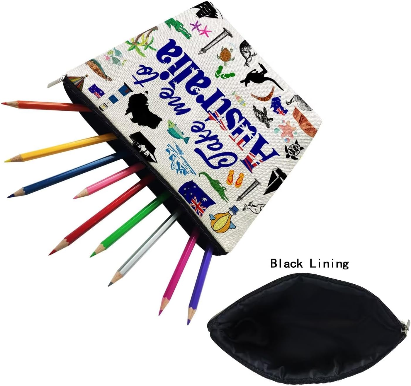 Take Me To Australia Makeup Bag Cute Small Canvas Organizer Zipper Pouch Take Me To Australia Cosmetic Bag Travel Present for Women Friends - Image 7