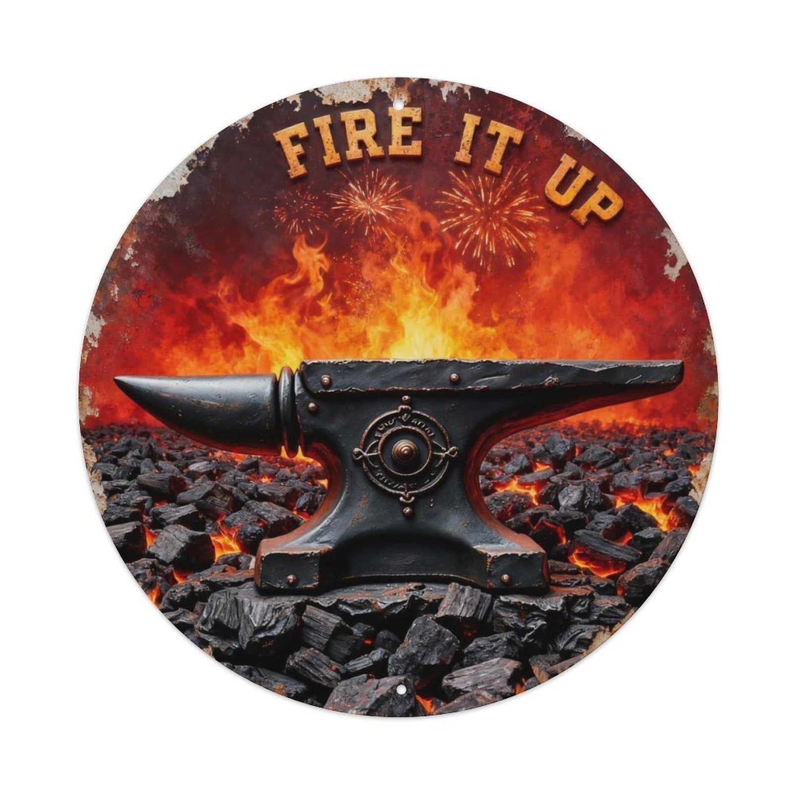 Fire It Up Metal Tin Sign Plaque