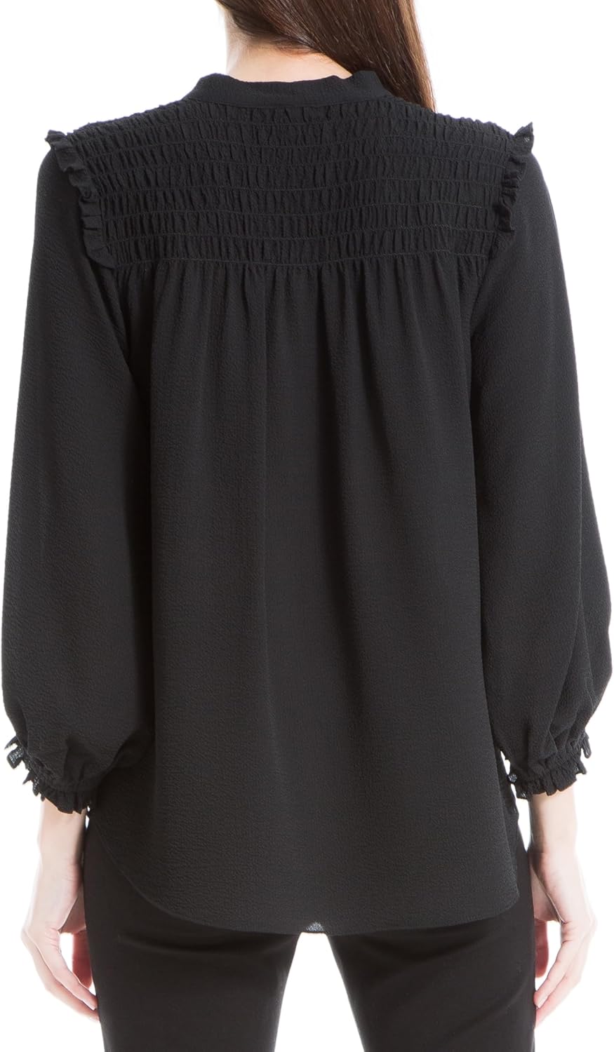 Max Studio Women's Neck Tie Smocked Blouse - Image 3