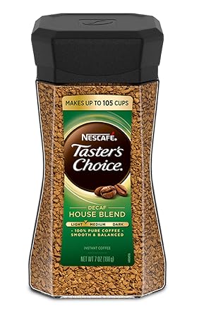 Nescafe Taster's Choice Instant Decaf Coffee, 7-Ounce Canisters (Pack of 3)