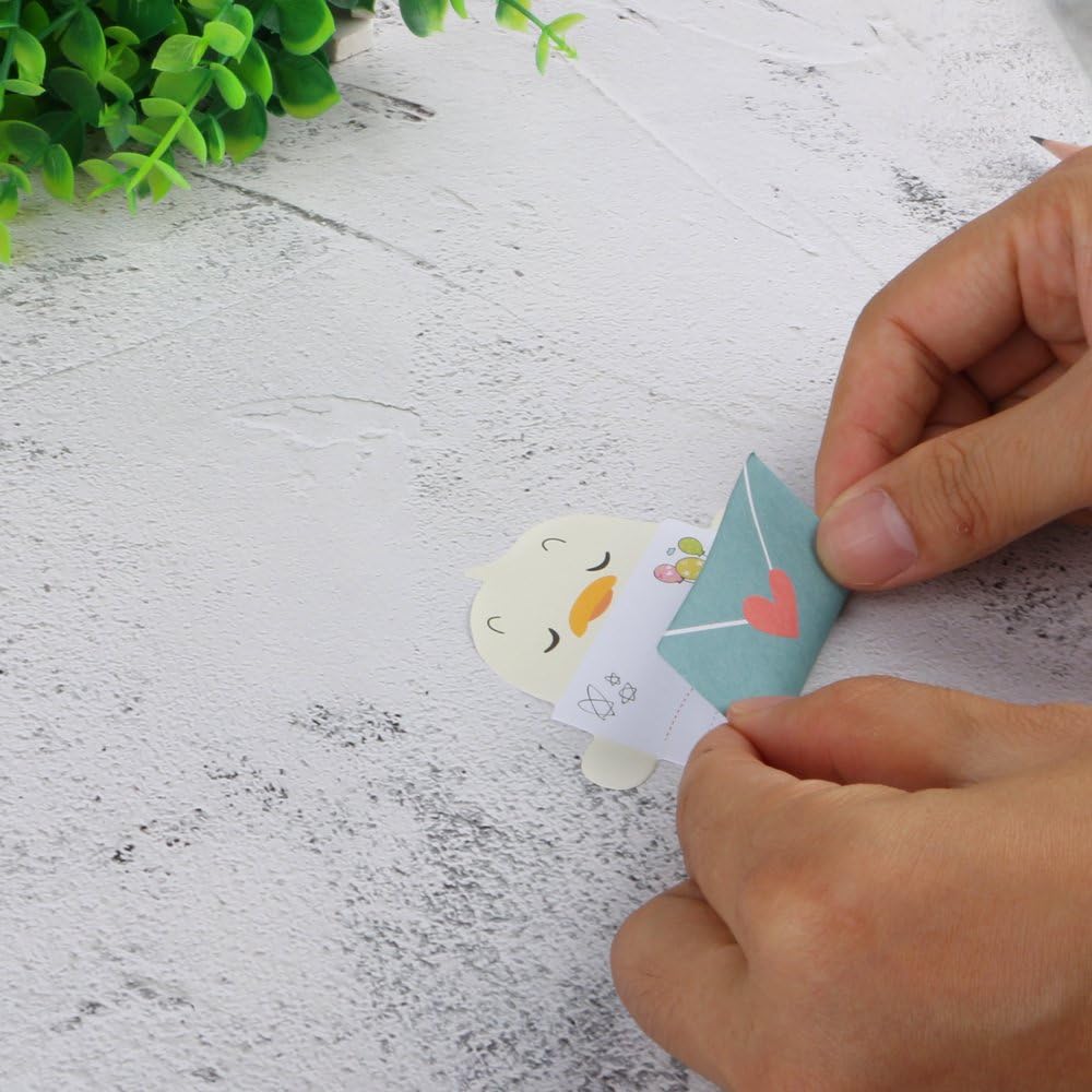 Eagle Cute Cartoon Envelope Sticky Notes, Self-Adhesive, Fold-able, for Private Messaging, Memo Pad, 2-Pack, 50 Sheets in Total (Duck)