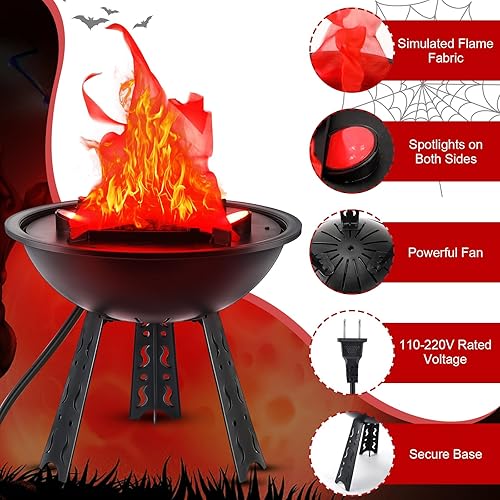 Miniatura 5 de Luz LED 3D con efecto de llamas falsas, lámpara de fogata falsa eléctrica de 110 V, lámpara de mesa de llama parpadeante artificial, decoración de