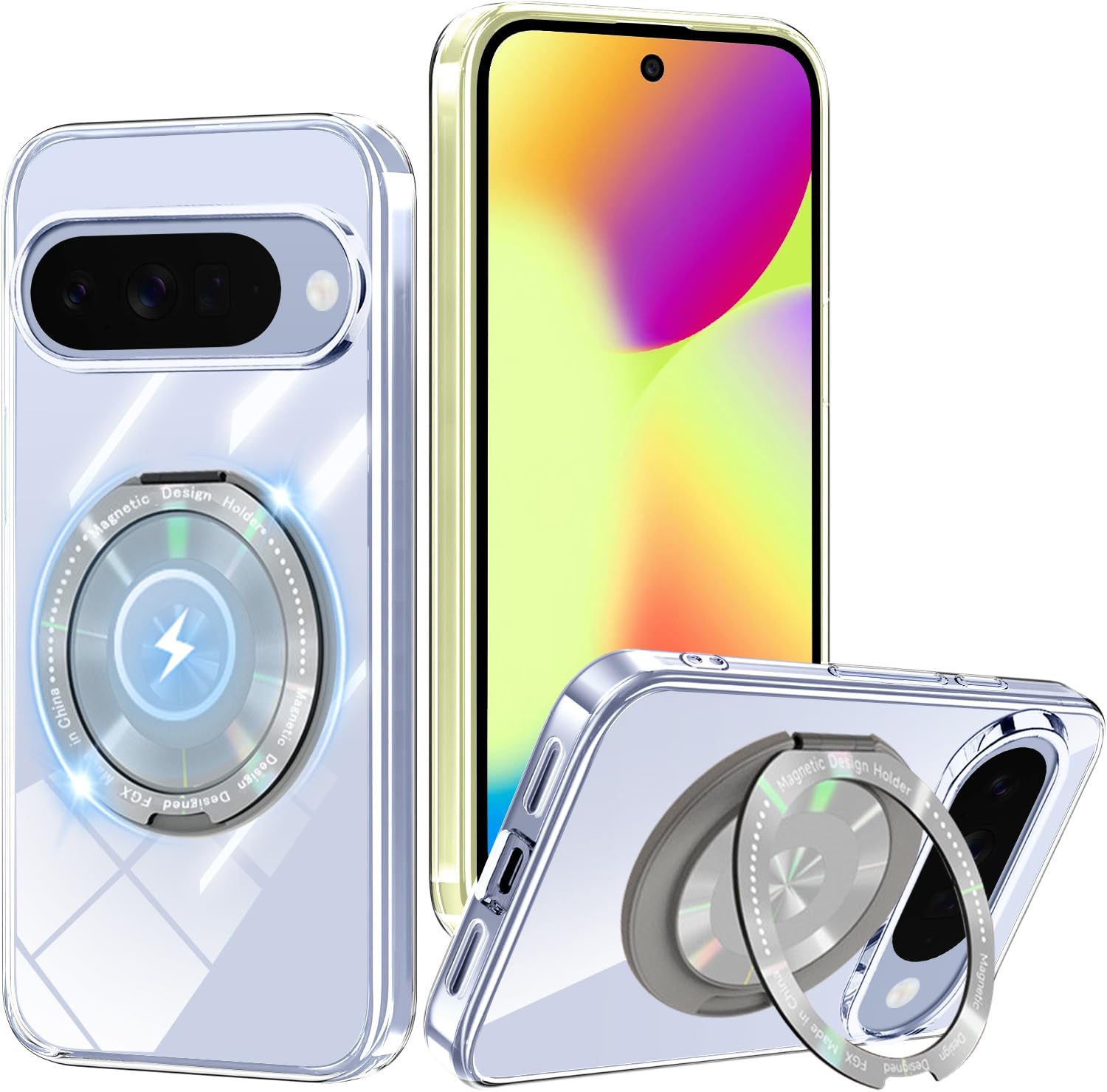 Google Pixel 10 / 10 Pro ケース クリア リング 360°回転スタンド機能 pixel10 / pixel10pro スマホケース 耐衝撃 グーグルピクセル10 / 10Pro カバー 薄型 軽量 透明 TPU 車載ホルダー 対応 (クリア)