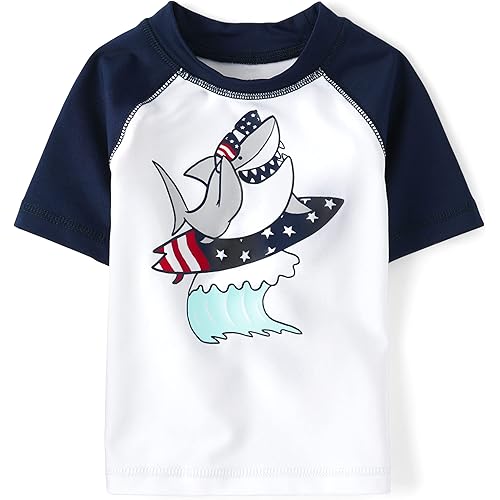 The Children's Place Boys' and Toddler Short Sleeve Rashguard