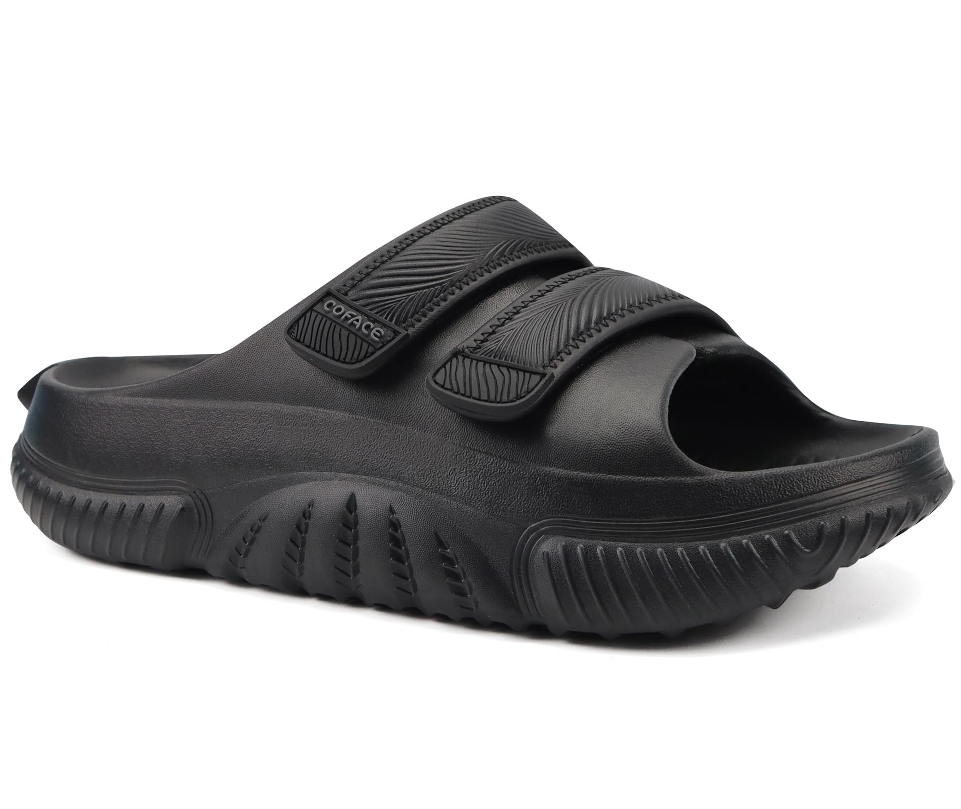 COFACE Herren-Recovery-Sandalen Orthopädische Geh-Slides für Männer Verstellbare Dick gepolsterte Orthopädie-Schuhe für Männer mit Plantarfasziitis Bequeme Freizeit-Outdoor Größen 40-48