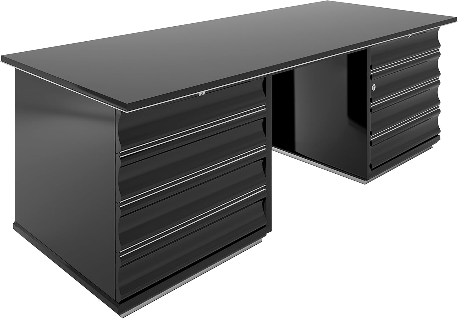 OAM Black Art Deco Desk with Red Drawers Amazon.co.uk Home & Kitchen