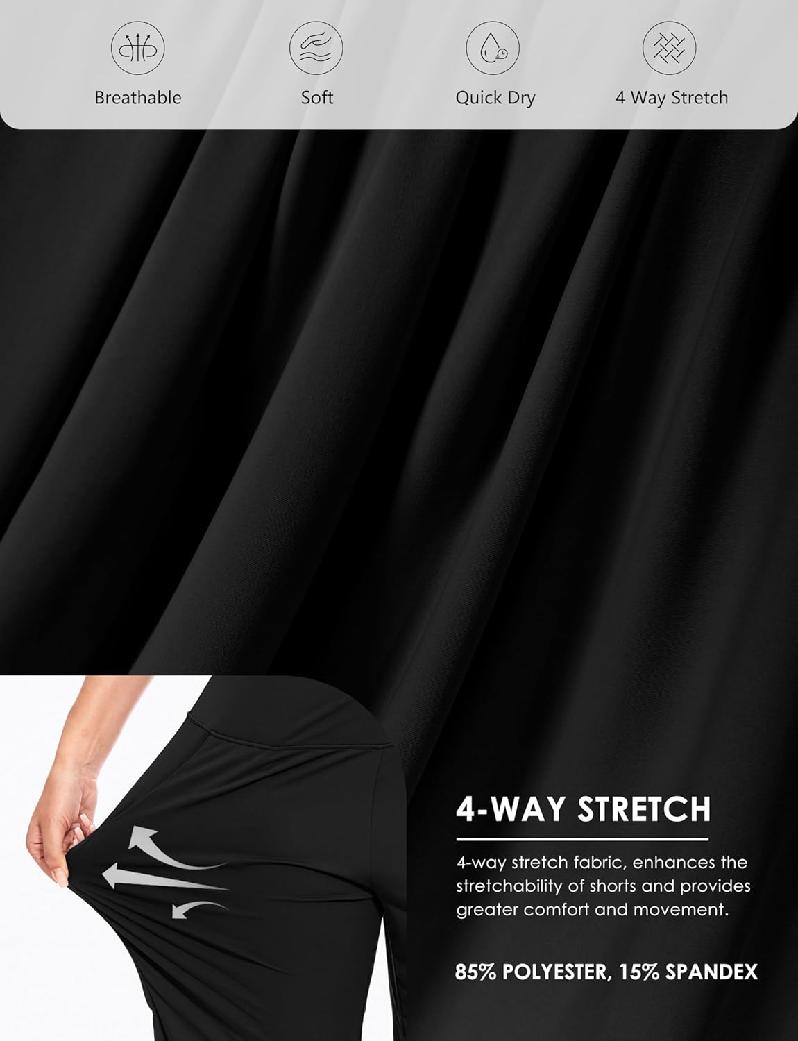 Blouty Women's 9" Bermuda Long Shorts Knee Length with Pockets High Waisted Shorts for Women Lounge Walking Athletic - Image 6