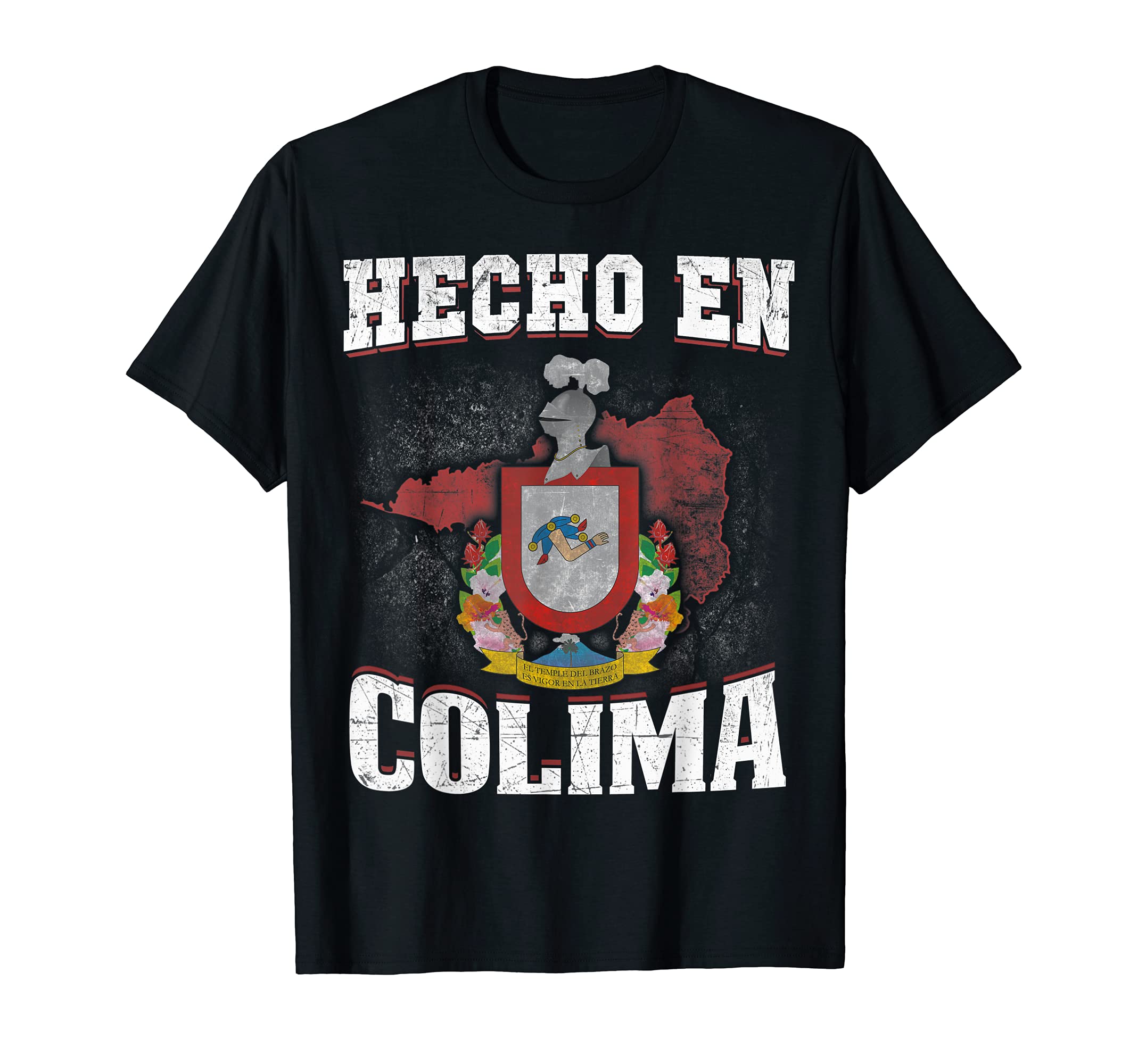 Mexican Pride CamisaHecho en Colima | Giant Mexican flag emblem graphic t shirt