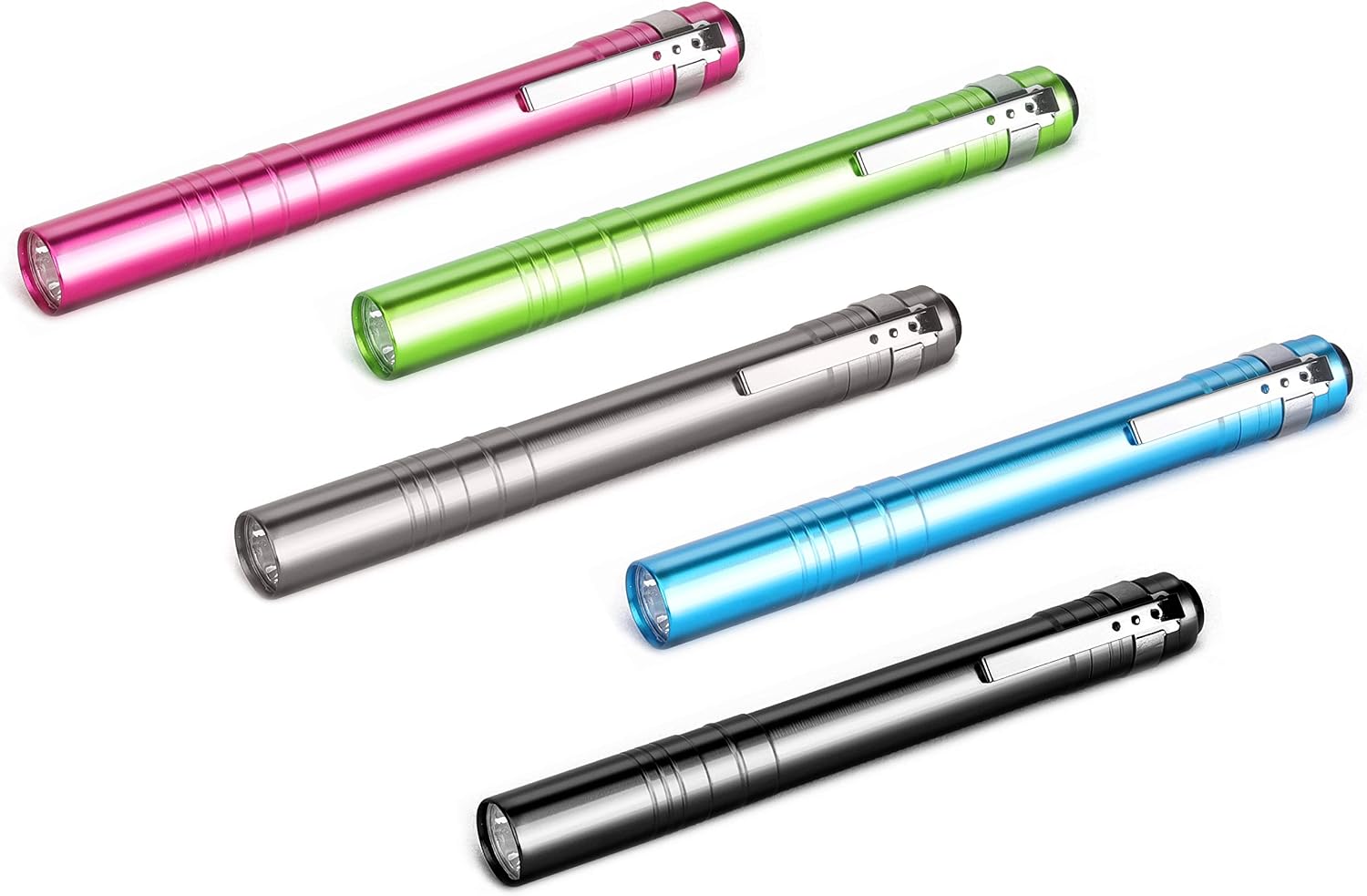 SEAMAGIC 5-Pack LED Penlight - Pocket Pen Flashlight with Clip, 10-Piece Dry Batteries Included, Perfect for Inspection, Repairing, Night Shift, Camping and Training Course