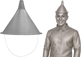 Tin Funnel Hat Halloween Costume Accessory Thick Silver Plastic Funnel Helmet
