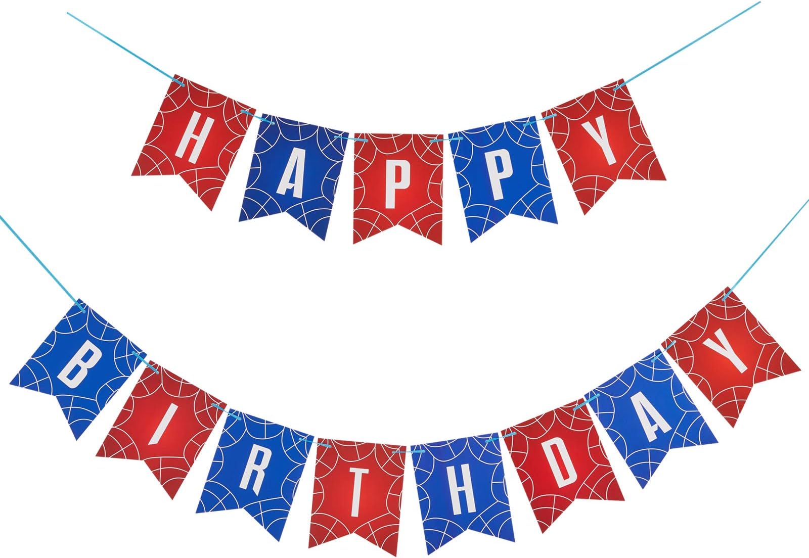 Happium Superhero Spiderman Children's Birthday Bunting Party Decoration Garland Party Banner