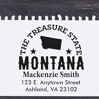 Custom Self-Inking Montana State Return Address Stamp for Professional Tax Documents, Business Envelopes & Accounting Forms, Square 1-5/8" Rubber Stamper with Pre-Inked Pad for Office Use