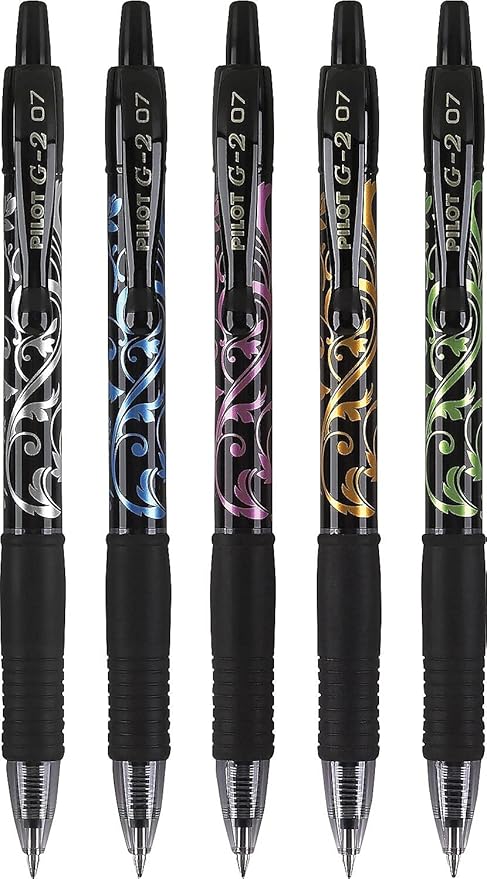 Pilot Bolígrafos Gel Retráctiles G2 Fashion Premium Tinta Negra 0.7mm 5 Unidades miniatura 3