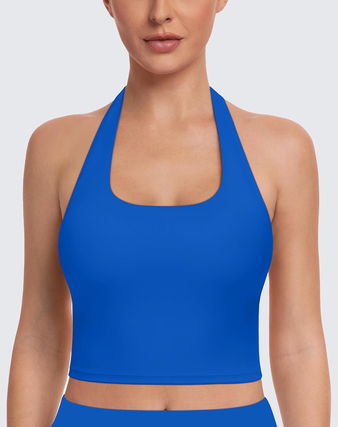 3-Pack Halter Longline Sports Bras for Women - Padded Workout Yoga Crop Tops Tanks Camisole