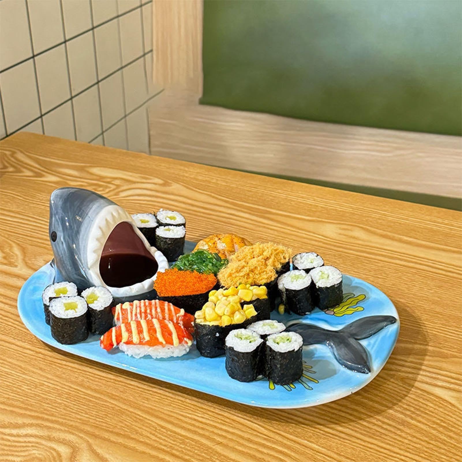 Assiette Sushi Requin Vaisselle Résistante aux Hautes Températures