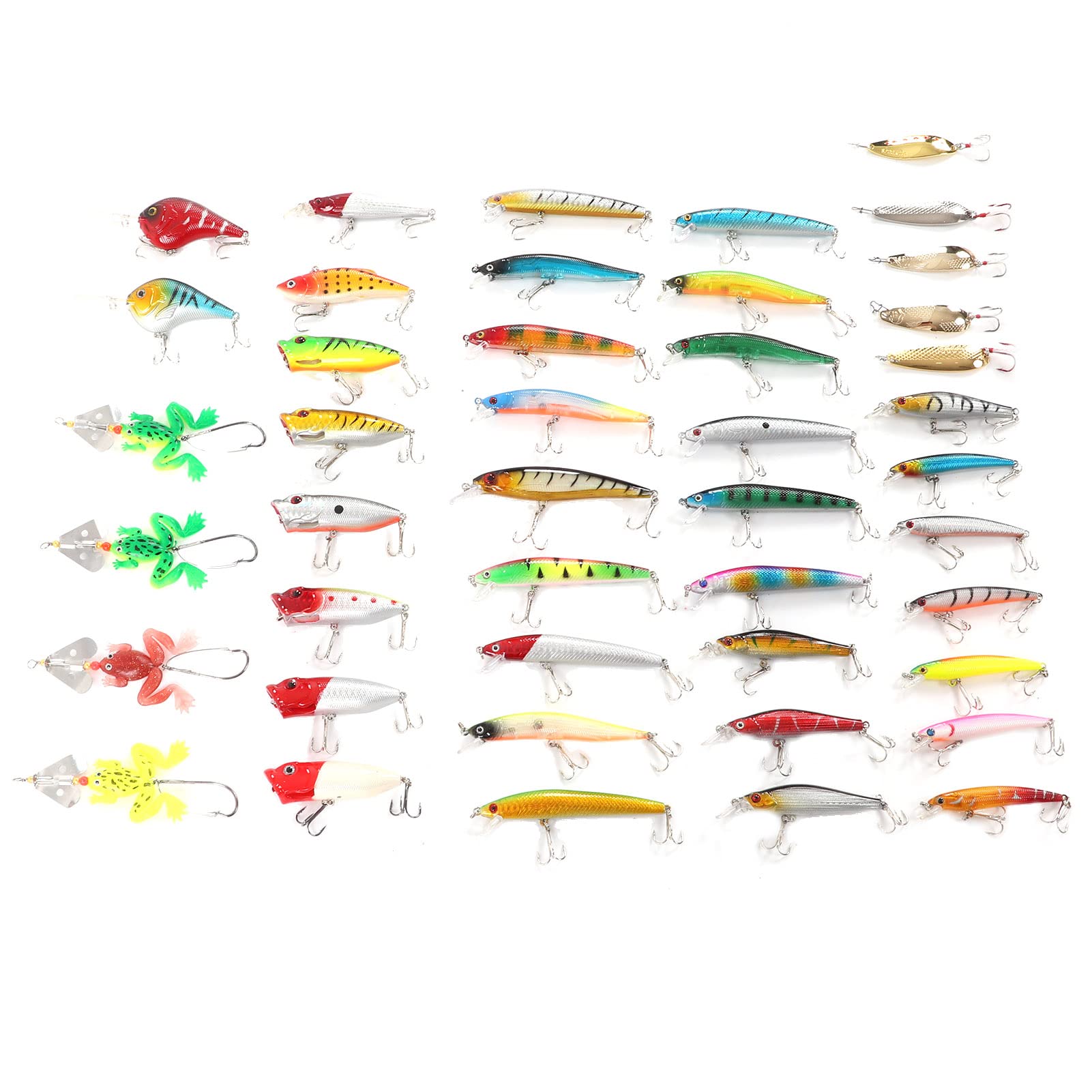 44 Szt. Zestaw Przynęt Wędkarskich Twardy Plastik Zestaw Sztucznej Przynęty Na Bass Pstrąg Łosoś Szczupak Walleye Okoń Wędkarstwo W Ocean Lake River