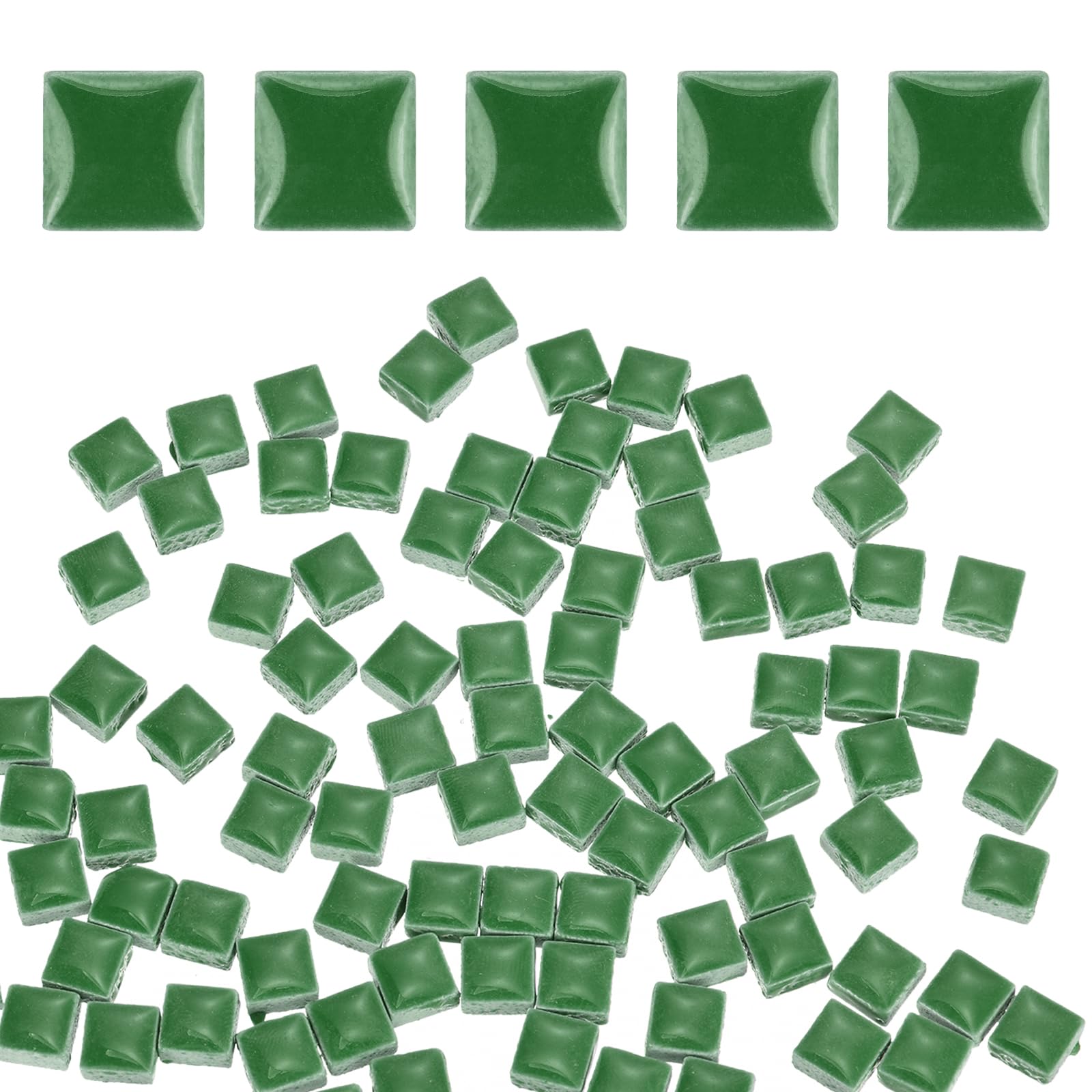 sourcing map Mosaic Tiles for Crafts 0.44 LB Square Glazed, 0.4x0.4 Inch Dark Green Ceramic Mosaic Pieces Tile Bulk Supplies for DIY Picture,Handmade Jewelry Art Decoration Gifts