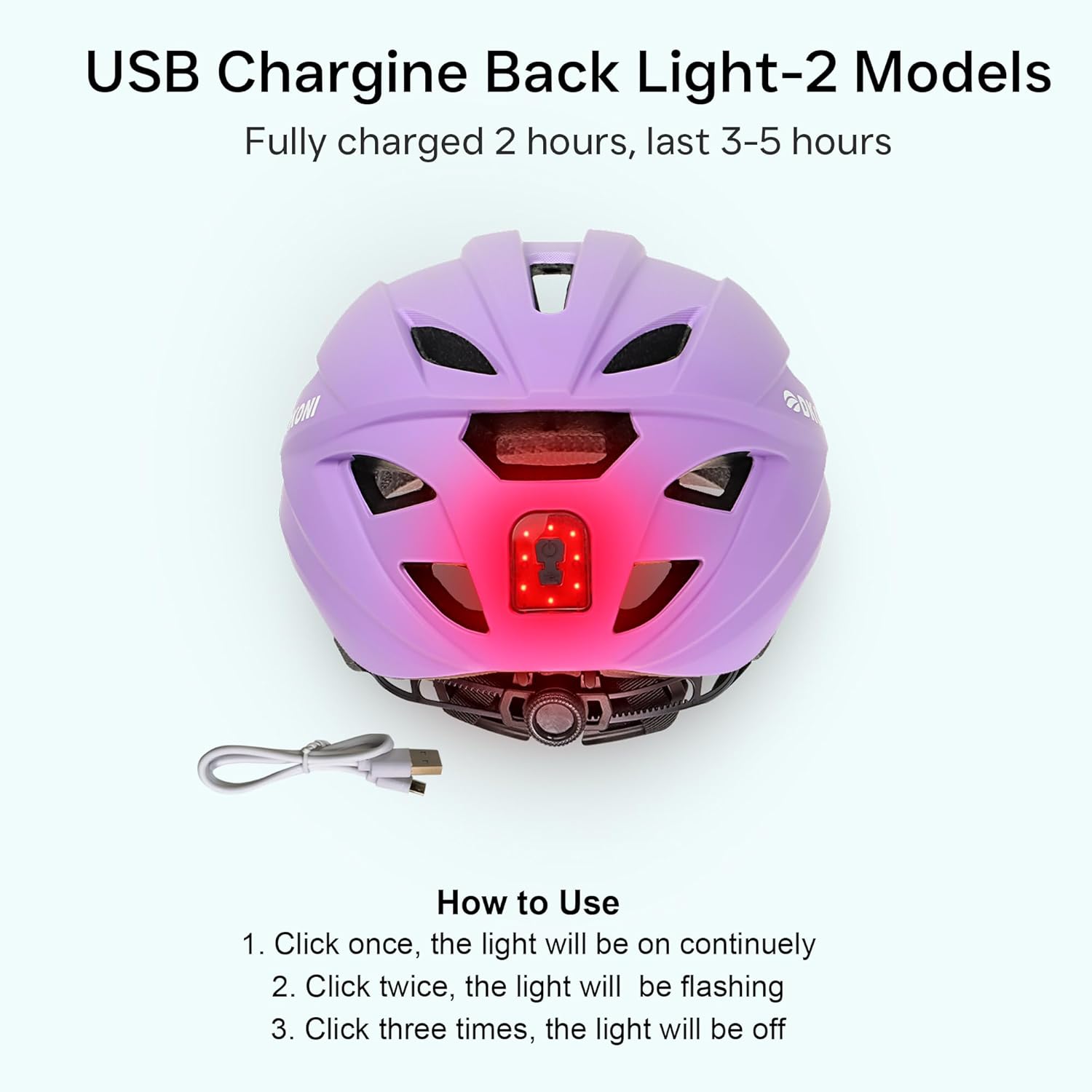 DKONI Bike Helmet Adult Urban:Bicycle Helmet for Men Women with USB Charge Detachable Taillight Helmets for Commuter Cycling Scooters