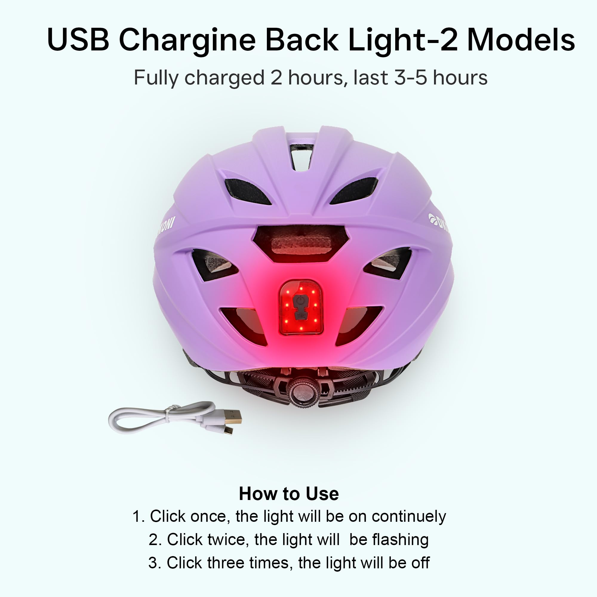 DKONI Casco de bicicleta urbano para adultos: casco de bicicleta para hombres y mujeres con carga USB, cascos de luz trasera desmontable para ciclismo y scooters