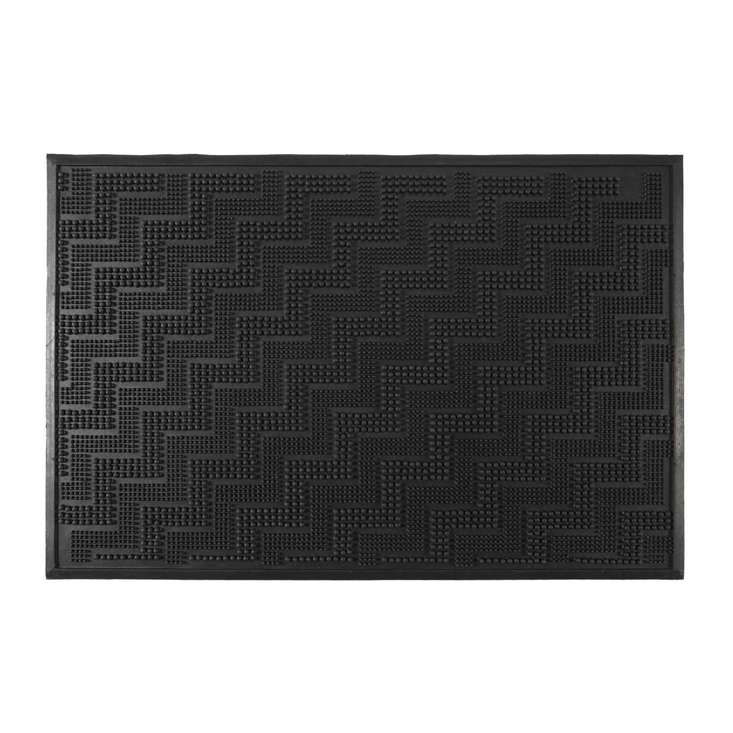 SZUKAM POMYSŁU, TX0181, Wycieraczka antypoślizgowa 40x60 cm, mata tekstylna do wnętrz, powierzchnia gumowa, odporna i łatwa w czyszczeniu, kolor czarny