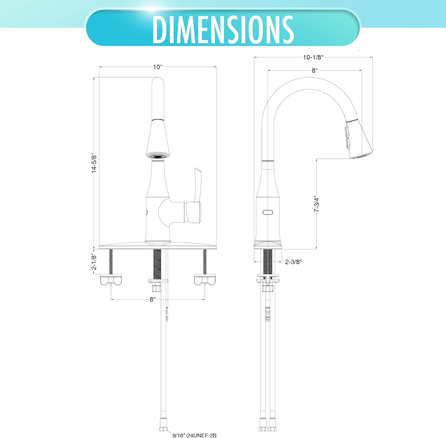 Review Product Aqua Vista 24-K81COS-BN-AV Hands Motion Sensor Touchless, Brass Body, Ceramic Cartridge Kitchen Sink Faucet, Pull-Down Brushed Nickel