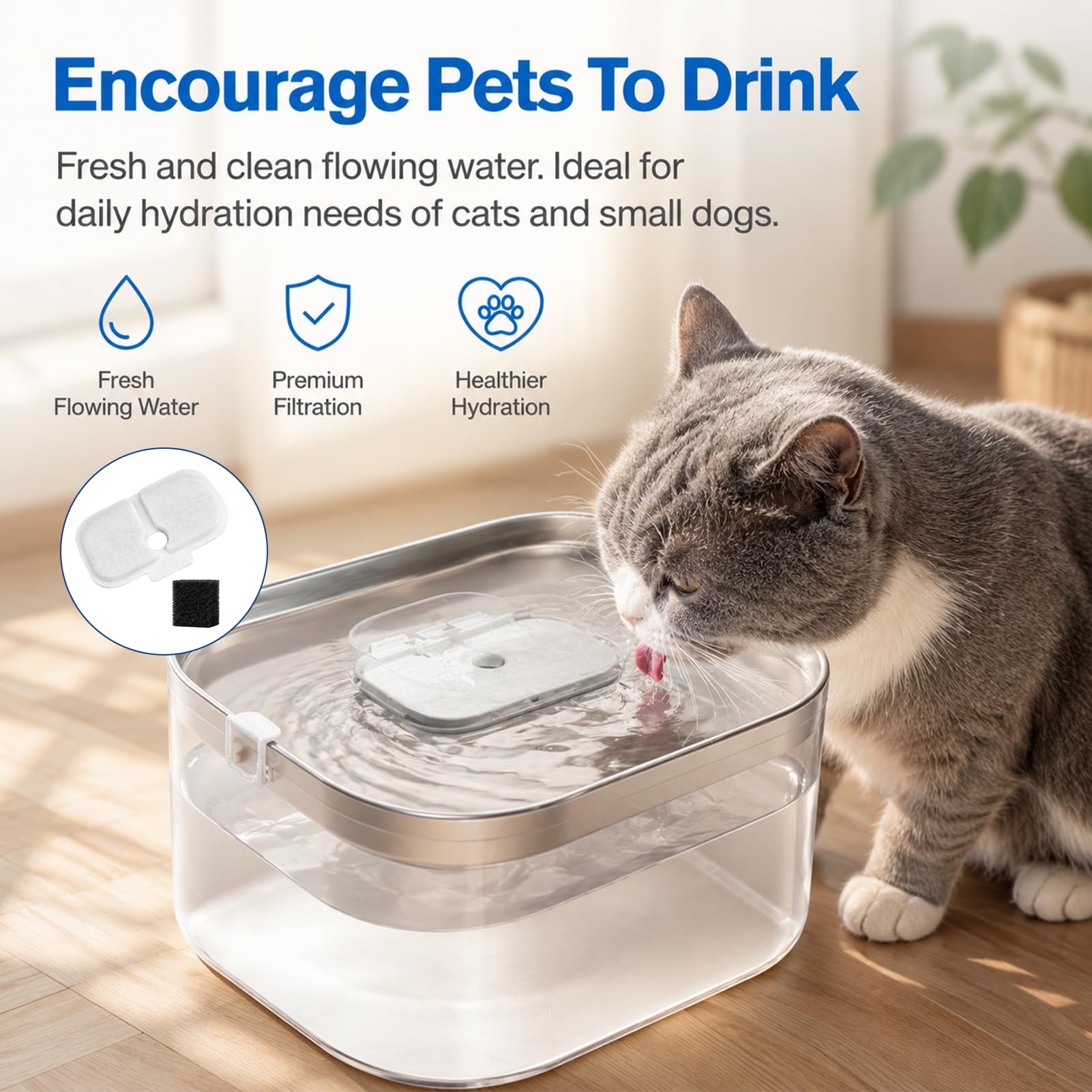 12 Stück Filter für Wasserbrunnen für Katzen, kompatibel mit PLWF005 PLWF115 PLWF105, Filter kompatibel mit Dockstream, Katzenbrunnen mit mehrschichtiger Filterung, vertikal, Aktivkohle-Kartusche